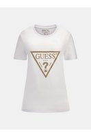 GUESS Tshirt Stretch Logo Triangle  -  Guess Jeans - Femme G011 Pure White