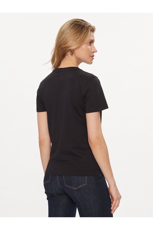 GUESS Tshirt Imprim Logo Paillet  -  Guess Jeans - Femme JBLK Jet Black A996 Photo principale
