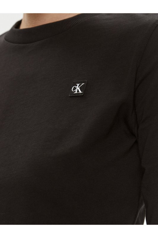 CALVIN KLEIN Tshirt Court Ml Patch Logo  -  Calvin Klein - Femme BEH Ck Black Photo principale