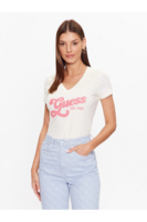 GUESS Tshirt Stretch Logo Signature  -  Guess Jeans - Femme G012 CREAM WHITE