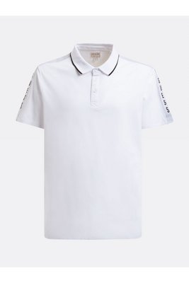 GUESS Polo  Bandes Logo  -  Guess Jeans - Homme G011 Pure White