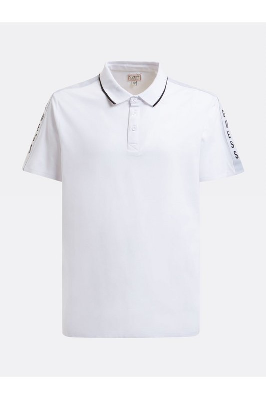 GUESS Polo  Bandes Logo En Coton  -  Guess Jeans - Homme G011 Pure White 1062583