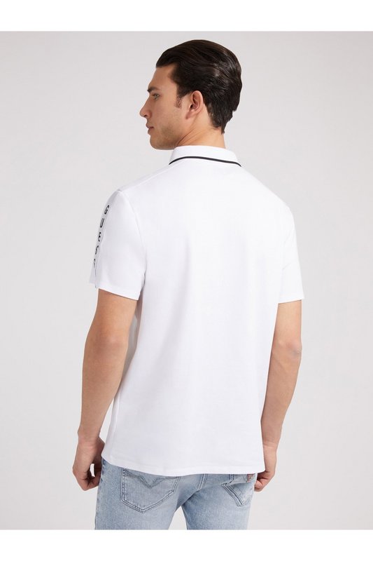 GUESS Polo  Bandes Logo  -  Guess Jeans - Homme G011 Pure White Photo principale