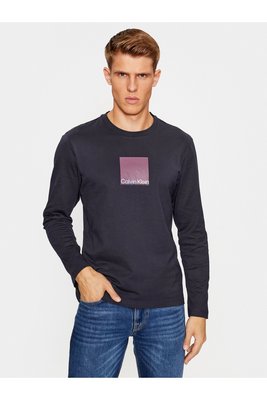 CALVIN KLEIN Tshirt Ml Regular Fit Logo Print  -  Calvin Klein - Homme CHW NIGHT SKY