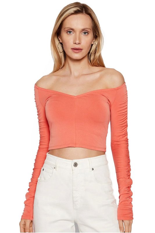 GUESS Top paules Dnudes  -  Guess Jeans - Femme G5K4 SMOKED SALMON 1062614
