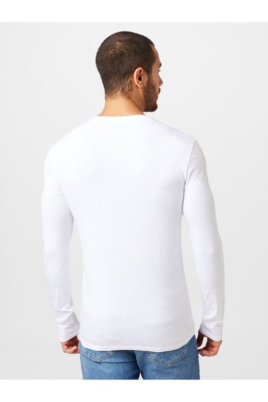 GUESS Tshirt Col V Stretch co Friendly  -  Guess Jeans - Homme G011 Pure White Photo principale
