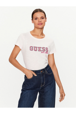 GUESS Tshirt Coton Bio  -  Guess Jeans - Femme A60W LOW KEY PINK