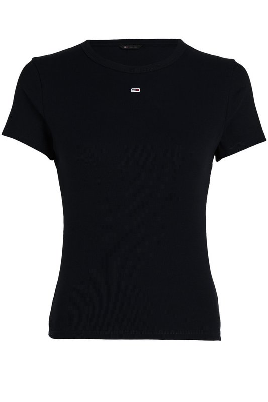 TOMMY JEANS Tshirt Slim Coton Stretch Ctel  -  Tommy Jeans - Femme BDS Black Photo principale