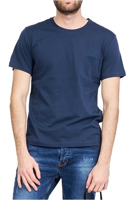 EMPORIO ARMANI Tshirt Coton Logo Patch  -  Emporio Armani - Homme 06935 BLU NAVY