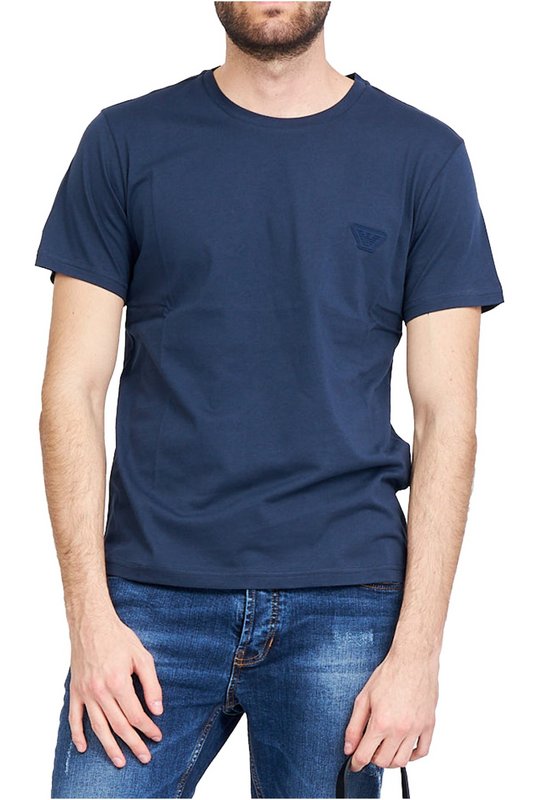 EMPORIO ARMANI Tshirt Coton Logo Patch  -  Emporio Armani - Homme 06935 BLU NAVY 1062713