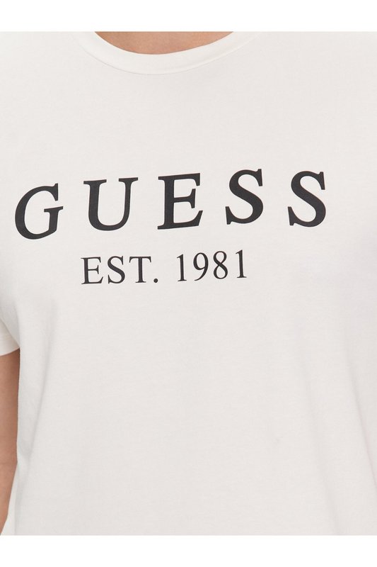 GUESS Tshirt Stretch Logo Frontal  -  Guess Jeans - Homme G018 SALT WHITE Photo principale