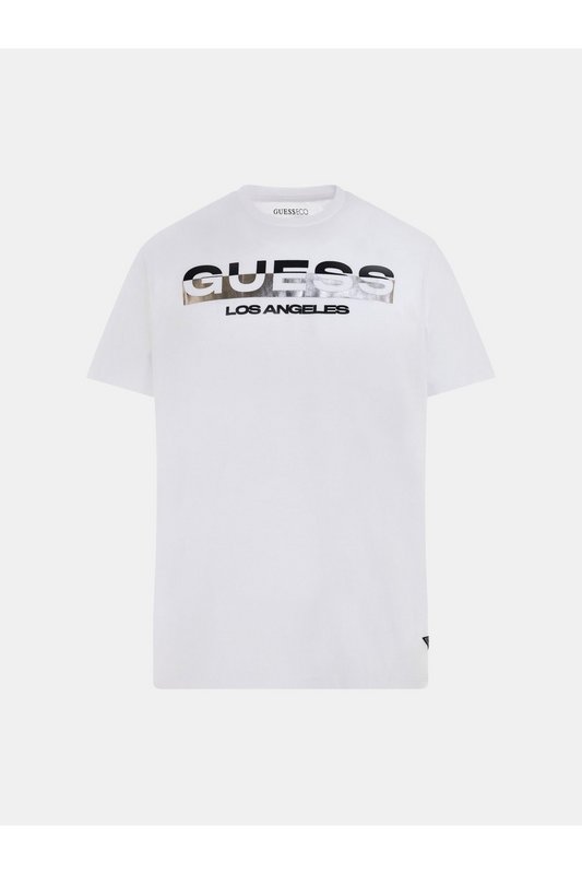 GUESS Tshirt Logo Frontal  -  Guess Jeans - Homme G011 Pure White Photo principale