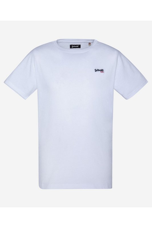 SCHOTT Tshirt Coton Logo Brod  -  Schott - Homme WHITE 1062739