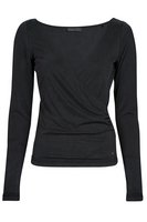 GUESS Top Stretch Col V  -  Guess Jeans - Femme Jet Black A996