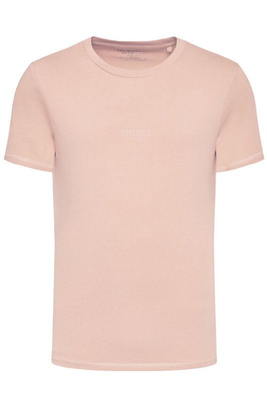 GUESS Tshirt 100% Coton Logo Coll  -  Guess Jeans - Homme A61D SUNWASH PINK 1062766