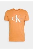 CALVIN KLEIN Tshirt Gros Logo Print  -  Calvin Klein - Homme SEC Burnt Clay/Bright White