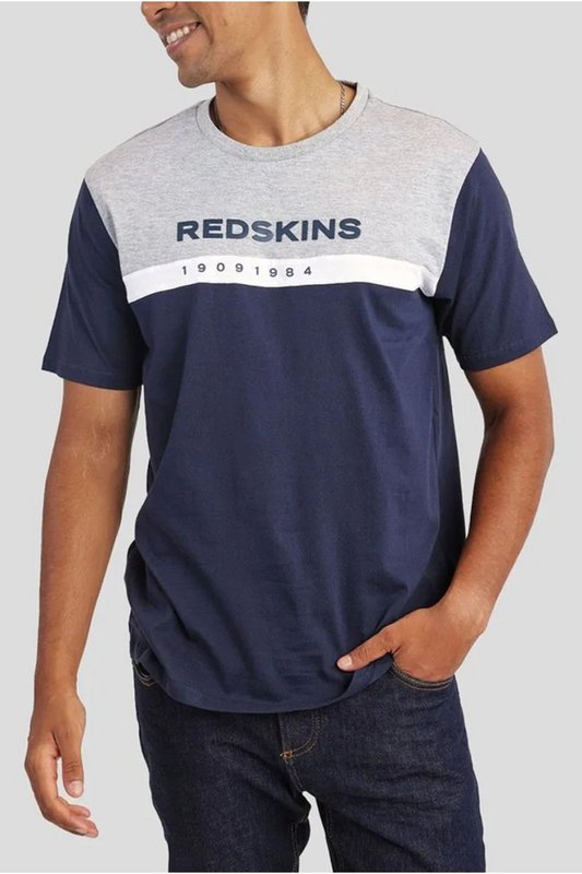 REDSKINS Tshirt 100% Coton  Logo Coll  -  Redskins - Homme NAVHEAT Photo principale