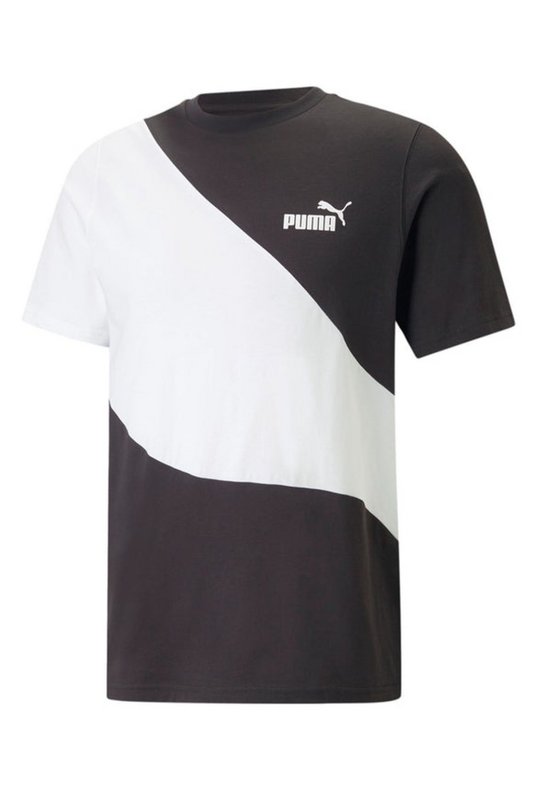 PUMA Tshirt Bicolore 100% Coton  -  Puma - Homme PUMA BLACK Photo principale
