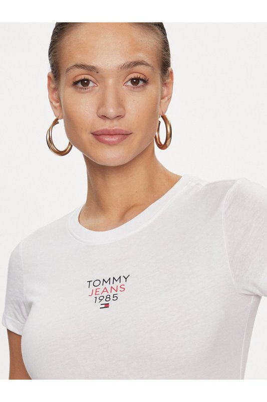 TOMMY JEANS Tshirt Basique Logo Print  -  Tommy Jeans - Femme YBR White Photo principale