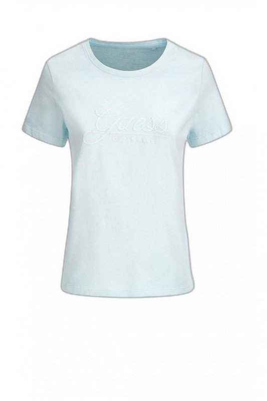 GUESS T Shirt  Logo Brod  -  Guess Jeans - Femme A70J CELESTITE Photo principale