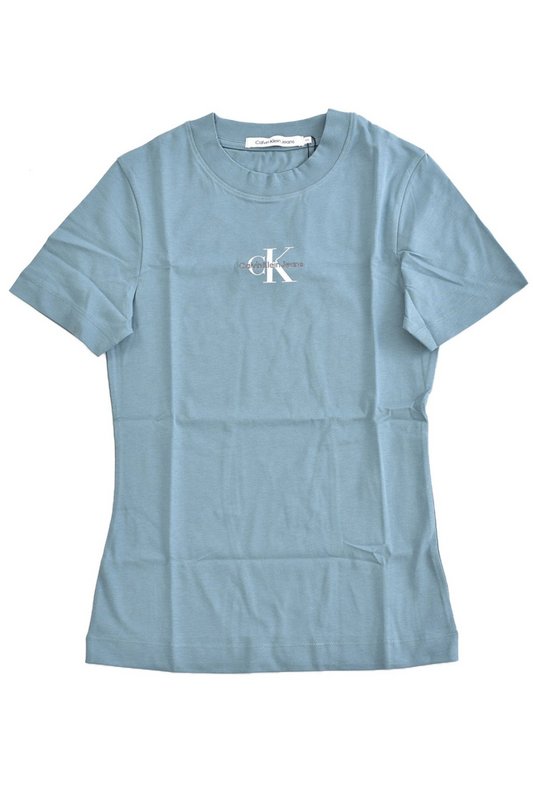 CALVIN KLEIN Tshirt Coton Bio Logo Brod  -  Calvin Klein - Femme CAX Arctic Photo principale