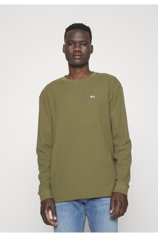 TOMMY JEANS Tshirt Ml Nid D'abeille  -  Tommy Jeans - Homme MR1 Drab Olive Green Photo principale