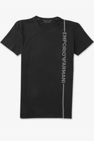 EMPORIO ARMANI Tshirt Coton Stretch Logo Vertical  -  Emporio Armani - Homme 00020 NERO