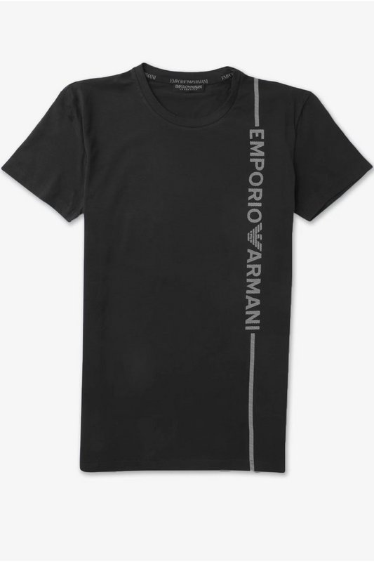EMPORIO ARMANI Tshirt Coton Stretch Logo Vertical  -  Emporio Armani - Homme 00020 NERO Photo principale