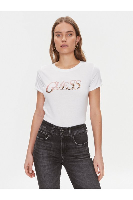GUESS Tshirt 100% Coton  -  Guess Jeans - Femme G011 Pure White 1062998