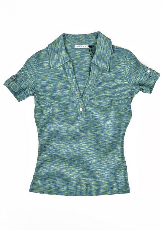 GUESS Top Stretch Chin  -  Guess Jeans - Femme F88S GREEN SPACE DYE Photo principale