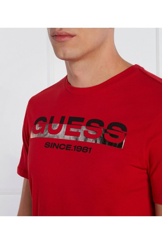 GUESS Tshirt Logo Frontal  -  Guess Jeans - Homme G532 CHILI RED Photo principale