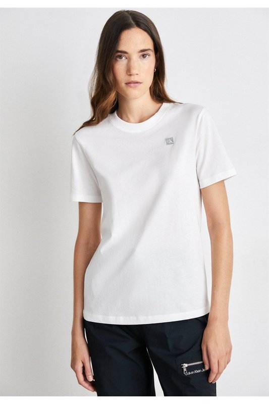 CALVIN KLEIN Tshirt Basique 100%coton  -  Calvin Klein - Femme YAF Bright White Photo principale