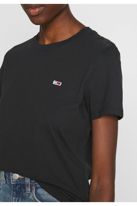 TOMMY JEANS Tshirt Logo 100% Coton Bio  -  Tommy Jeans - Femme BDS Black Photo principale