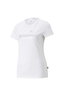 PUMA Tshirt Logo Print  -  Puma - Femme PUMA WHITE-SILVER METALLIC