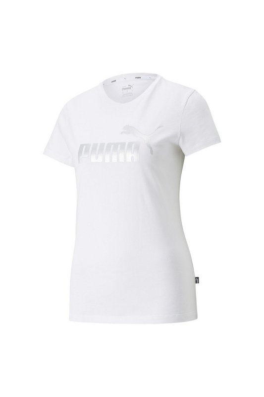 PUMA Tshirt Logo Print  -  Puma - Femme PUMA WHITE-SILVER METALLIC 1063078
