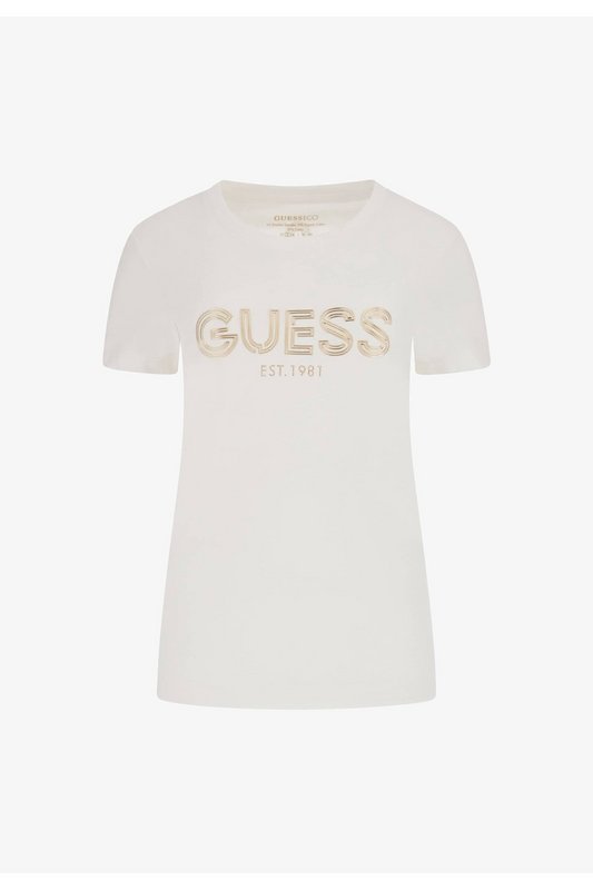 GUESS Tshirt Coton Stretch Bio  -  Guess Jeans - Femme G011 Pure White 1063081