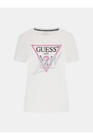 GUESS Tshirt Iconique 100%coton  -  Guess Jeans - Femme G011 Pure White