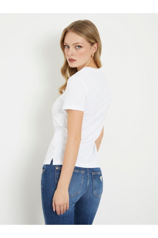 GUESS Tshirt Iconique 100%coton  -  Guess Jeans - Femme G011 Pure White Photo principale