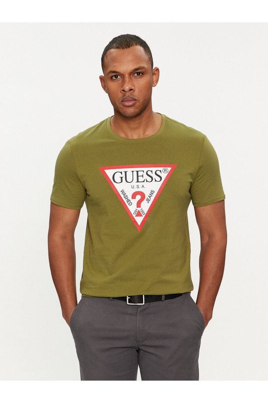 GUESS Tshirt Slim Fit Logo Iconique  -  Guess Jeans - Homme G8Y4 GREEN STONE 1063113