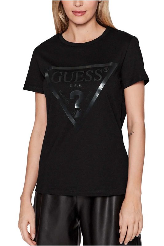 GUESS Tshirt Logo Iconique Imprim  -  Guess Jeans - Femme Jet Black A996 Photo principale