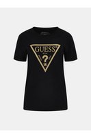 GUESS Tshirt Stretch Logo Triangle  -  Guess Jeans - Femme JBLK Jet Black A996