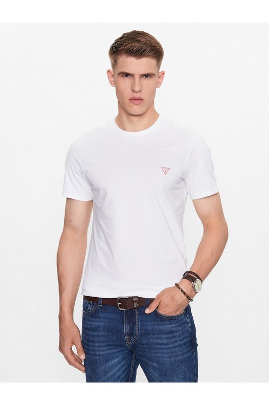 GUESS Tshirt Basique Coton Bio  -  Guess Jeans - Homme G011 Pure White Photo principale