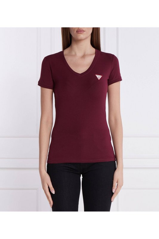 GUESS Tshirt Stretch Logo Iconique  -  Guess Jeans - Femme A502 MYSTIC WINE 1063148