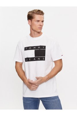 TOMMY JEANS Tshirt Gros Logo Print  -  Tommy Jeans - Homme YBR White