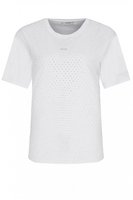 GUESS Tee Shirt En Coton Avec Filet De Strass  -  Guess Jeans - Femme TRUE WHITE A000