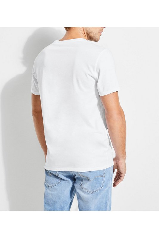 GUESS Tee Shirt Iconique En Coton   -  Guess Jeans - Homme G011 Pure White Photo principale