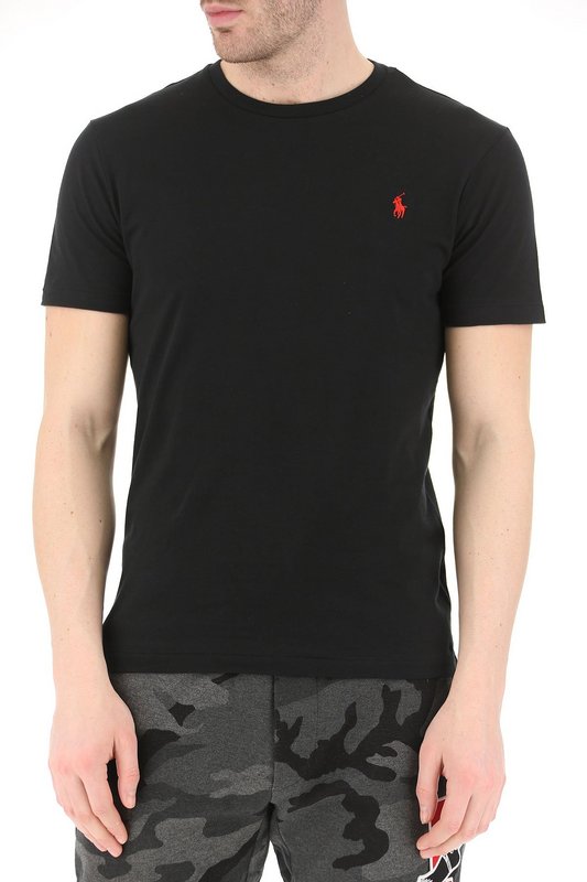 RALPH LAUREN Tshirt Slim Fit Logo Brod  -  Ralph Lauren - Homme BLACK Photo principale