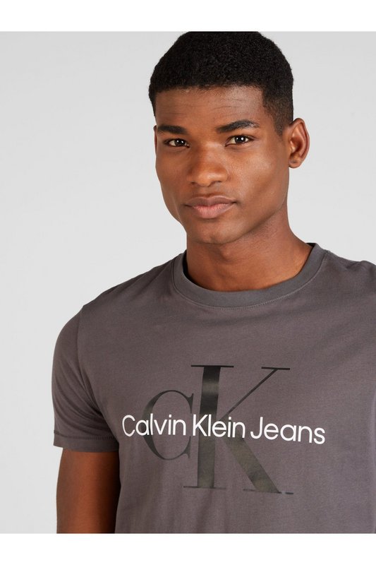 CALVIN KLEIN Tshirt Gros Logo Print  -  Calvin Klein - Homme PSM Dark Grey Photo principale