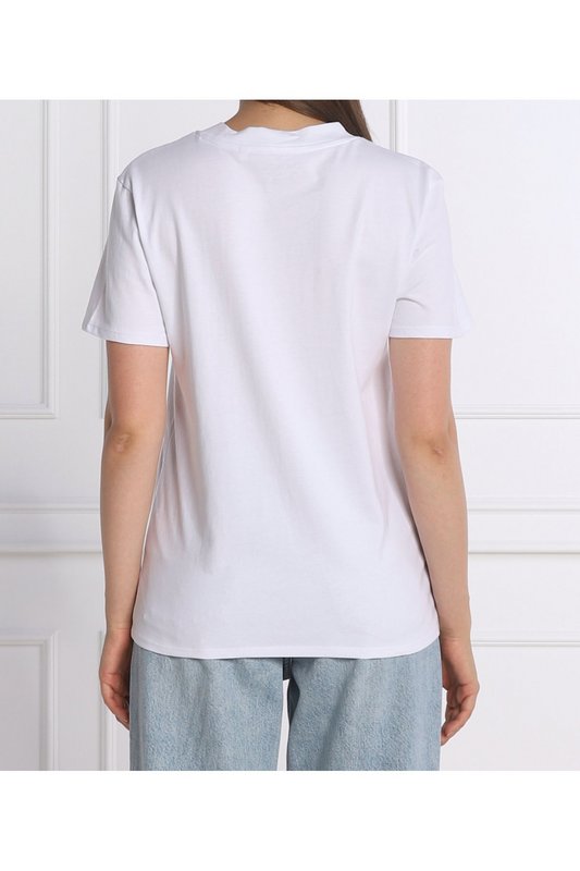 GUESS Tshirt 100% Coton Logo Dlav  -  Guess Jeans - Femme G011 Pure White Photo principale