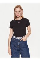 TOMMY JEANS Tshirt Ctel  Logo Patch  -  Tommy Jeans - Femme BDS Black